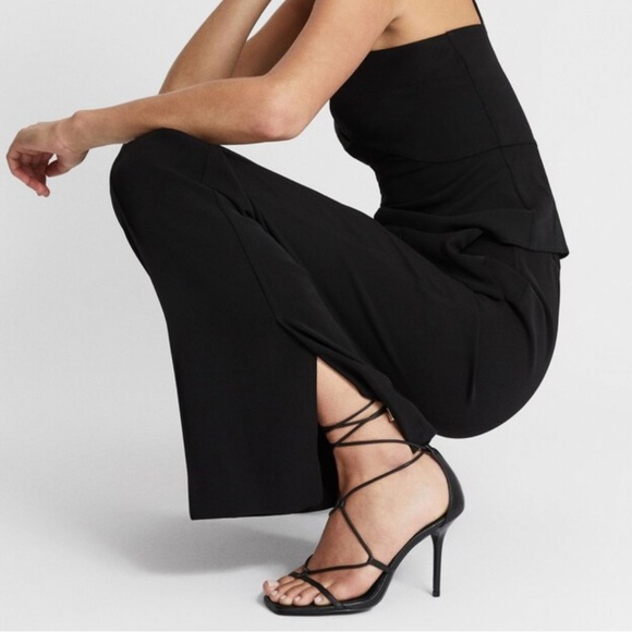 NEW Reiss Kali Leather Strappy Square Toe Wrap High Heel Sandals Black Size 8.5 - Picture 8 of 10